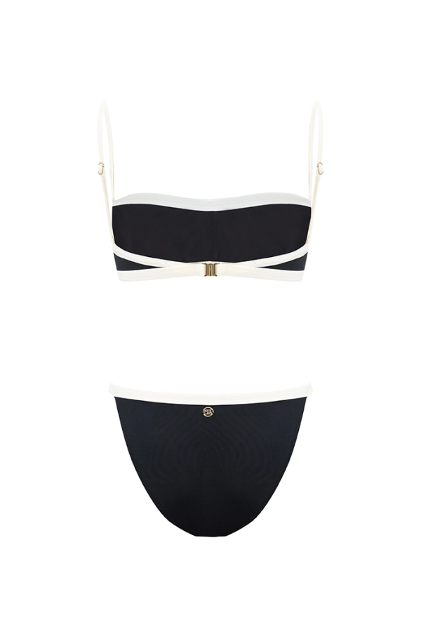 LUNA BLACK BIA LOGOLU ÇİFT RENK STRAPLEZ BİKİNİ TAKIMI