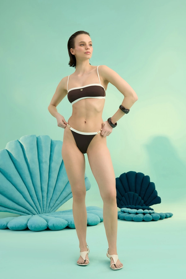 LUNA BRUNETTE BIA LOGOLU ÇİFT RENK STRAPLEZ BİKİNİ TAKIMI