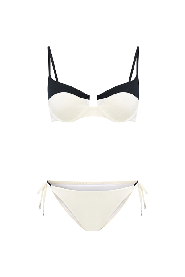 THALASSA WHITE ÇİFT RENK BALENLİ BİKİNİ TAKIMI