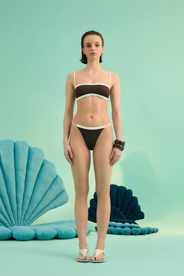 LUNA BRUNETTE BIA LOGOLU ÇİFT RENK STRAPLEZ BİKİNİ TAKIMI